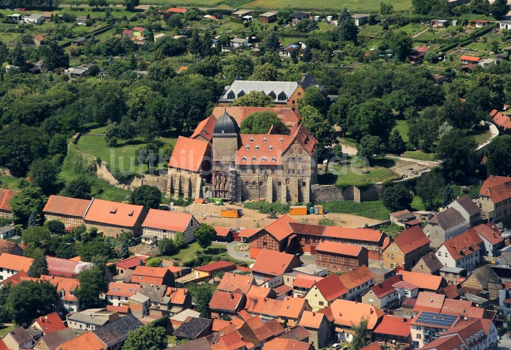 Weißensee von oben - Burg Runneburg in Weißensee im Bundesland Thüringen