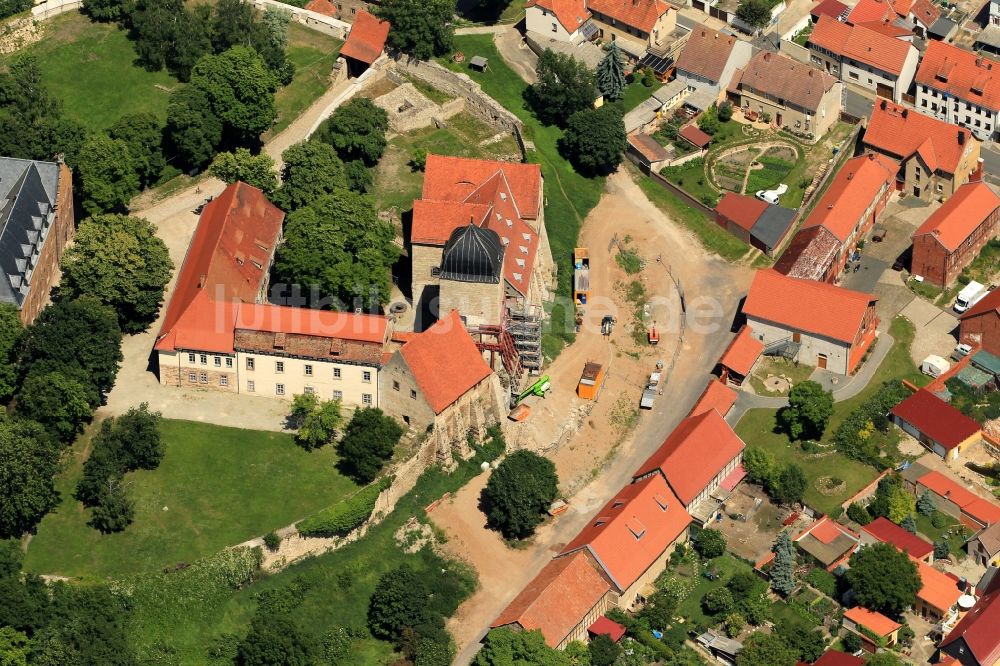 Weißensee aus der Vogelperspektive: Burg Runneburg in Weißensee im Bundesland Thüringen