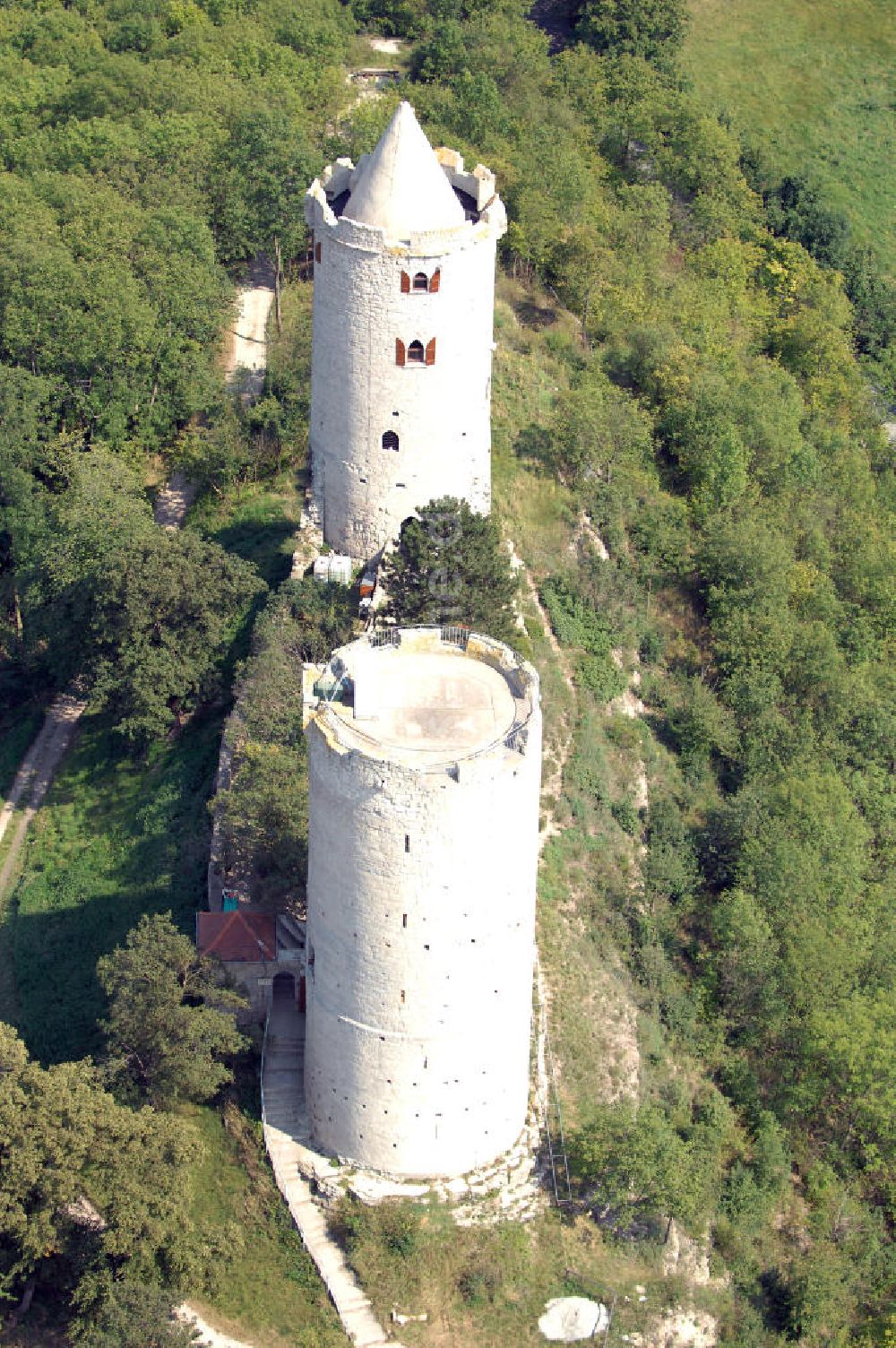 Bad Kösen aus der Vogelperspektive: Burg Saaleck (Bad Kösen)