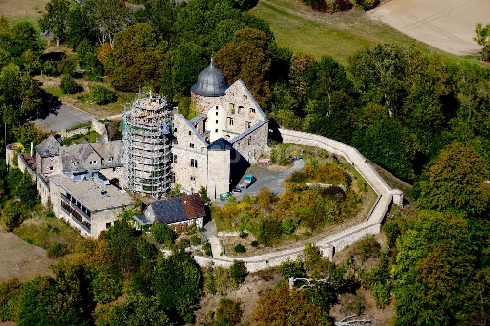 Hofgeismar von oben - Burg Sababurg in Hofgeismar im Bundesland Hessen, Deutschland