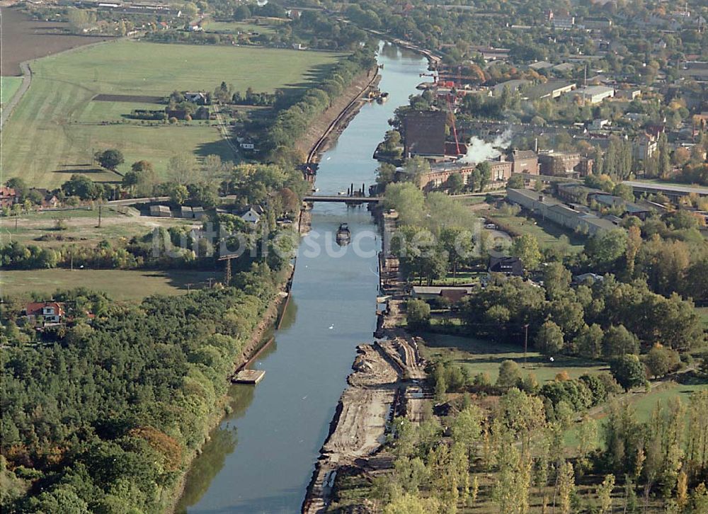 Burg / Sachsen-Anhalt von oben - Burg / Sachsen-Anhalt Umbau des Elbe-Havel-Kanal bei Burg 14.10.2003