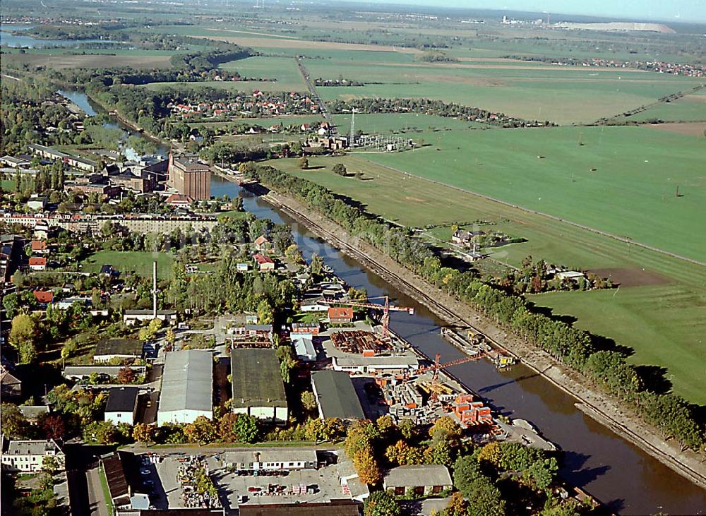 Luftaufnahme Burg / Sachsen-Anhalt - Burg / Sachsen-Anhalt Umbau des Elbe-Havel-Kanal bei Burg 14.10.2003