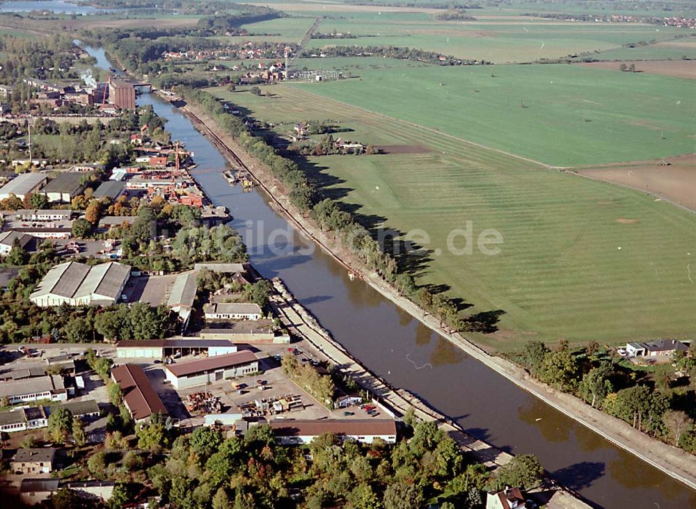 Burg / Sachsen-Anhalt von oben - Burg / Sachsen-Anhalt Umbau des Elbe-Havel-Kanal bei Burg 14.10.2003