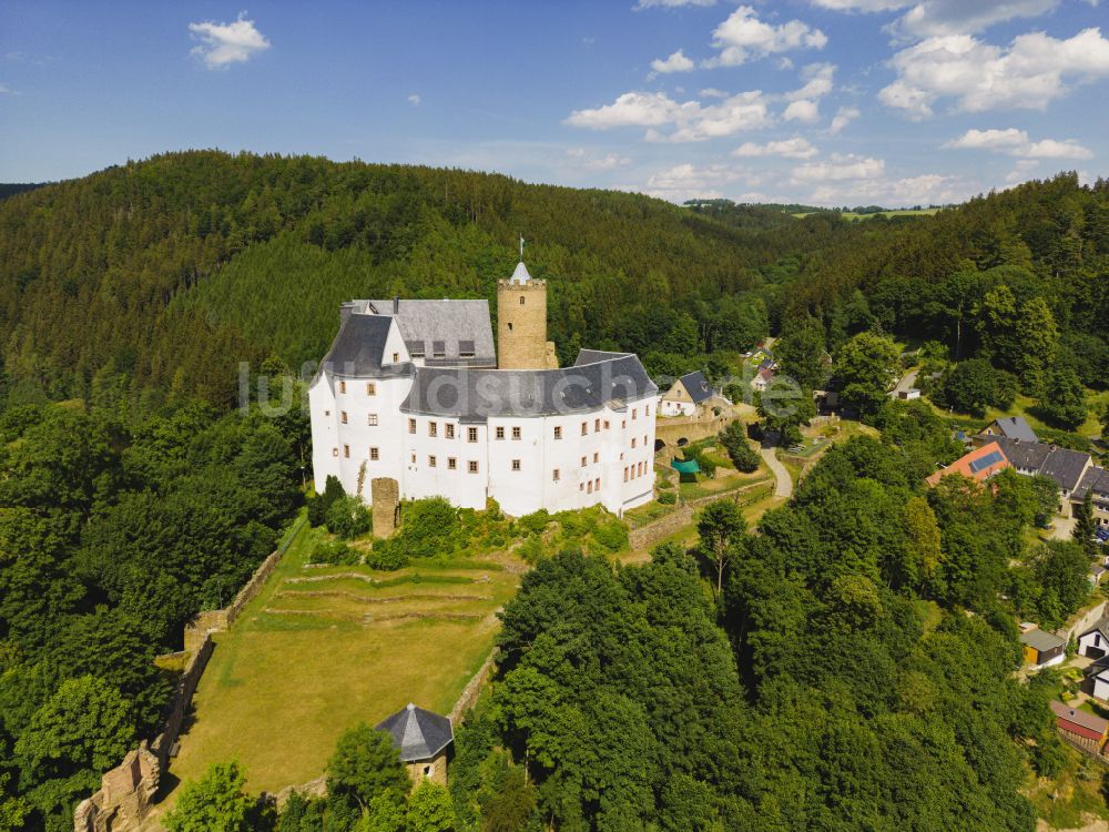 Luftaufnahme Drebach - Burg Scharfenstein in Scharfenstein im Bundesland Sachsen, Deutschland