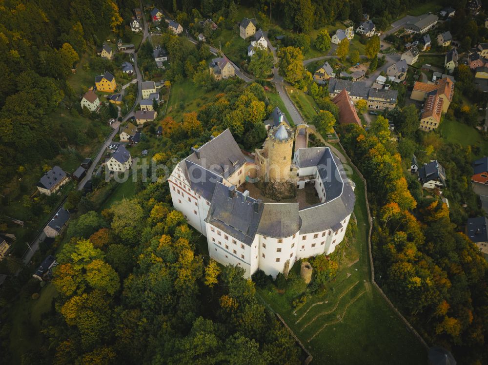 Drebach aus der Vogelperspektive: Burg Scharfenstein in Scharfenstein im Bundesland Sachsen, Deutschland