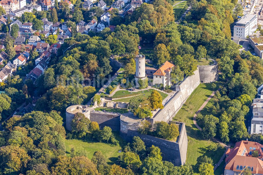 Bielefeld aus der Vogelperspektive: Burg Sparrenburg in Bielefeld im Bundesland Nordrhein-Westfalen, Deutschland