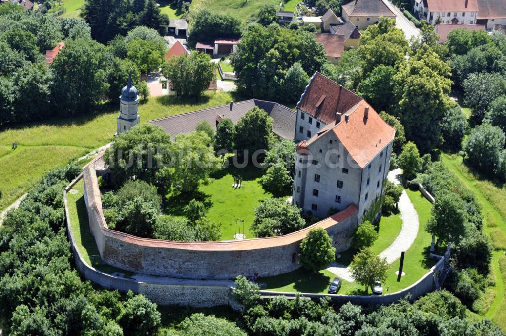 Luftaufnahme Gnotzheim - Burg Spielberg in Gnotzheim, Bayern