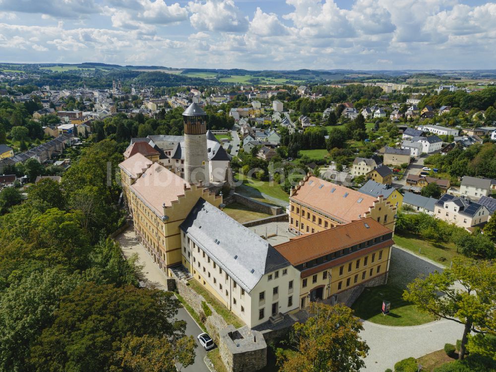 Oelsnitz/Vogtl. aus der Vogelperspektive: Burg Voigtsberg in Oelsnitz/Vogtl. im Bundesland Sachsen, Deutschland