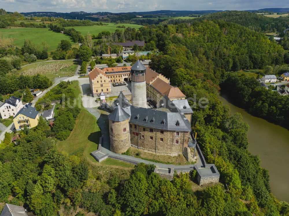 Luftbild Oelsnitz/Vogtl. - Burg Voigtsberg in Oelsnitz/Vogtl. im Bundesland Sachsen, Deutschland