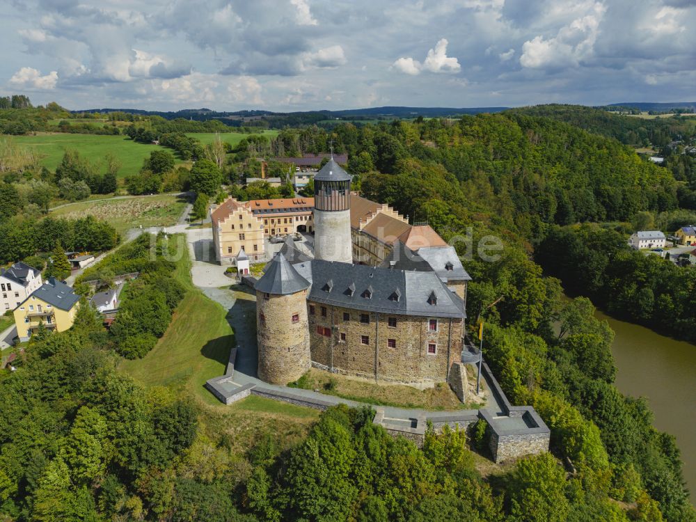 Luftaufnahme Oelsnitz/Vogtl. - Burg Voigtsberg in Oelsnitz/Vogtl. im Bundesland Sachsen, Deutschland