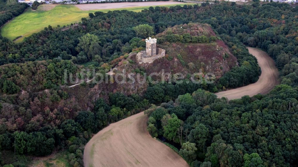 Ochtendung von oben - Burg Wernerseck in Ochtendung im Bundesland Rheinland-Pfalz, Deutschland