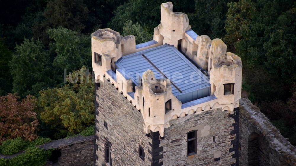 Luftaufnahme Ochtendung - Burg Wernerseck in Ochtendung im Bundesland Rheinland-Pfalz, Deutschland