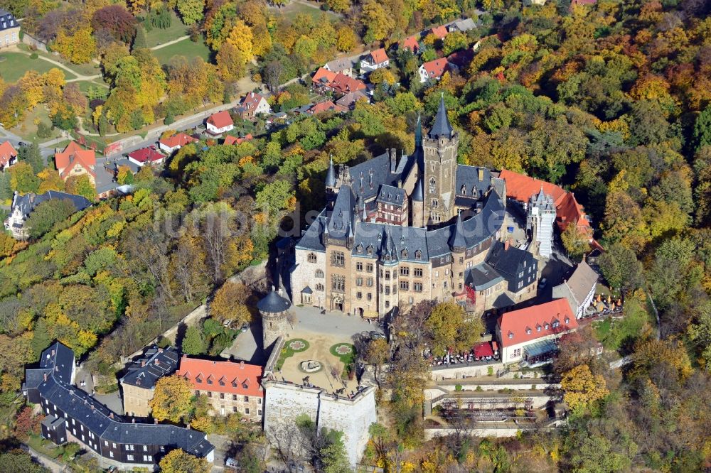 Wernigerode aus der Vogelperspektive: Burg Wernigerode in der gleichnamigen Stadt im Bundesland Sachsen-Anhalt