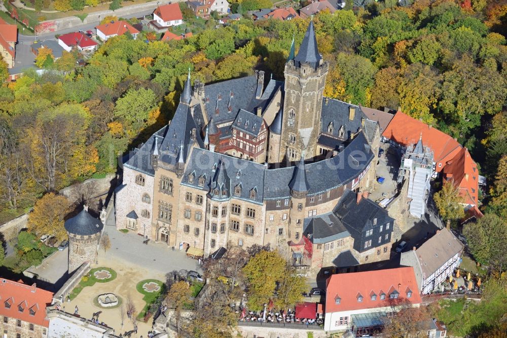 Luftbild Wernigerode - Burg Wernigerode in der gleichnamigen Stadt im Bundesland Sachsen-Anhalt