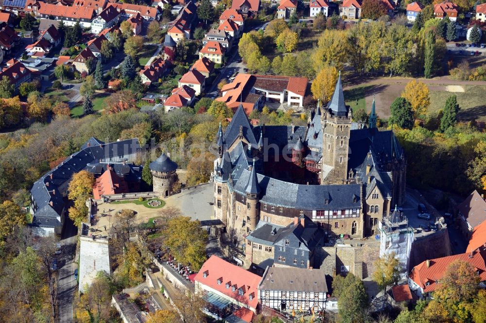 Wernigerode aus der Vogelperspektive: Burg Wernigerode in der gleichnamigen Stadt im Bundesland Sachsen-Anhalt