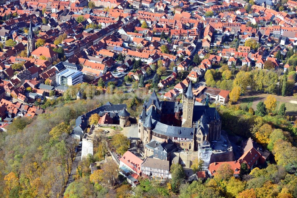 Luftbild Wernigerode - Burg Wernigerode in der gleichnamigen Stadt im Bundesland Sachsen-Anhalt