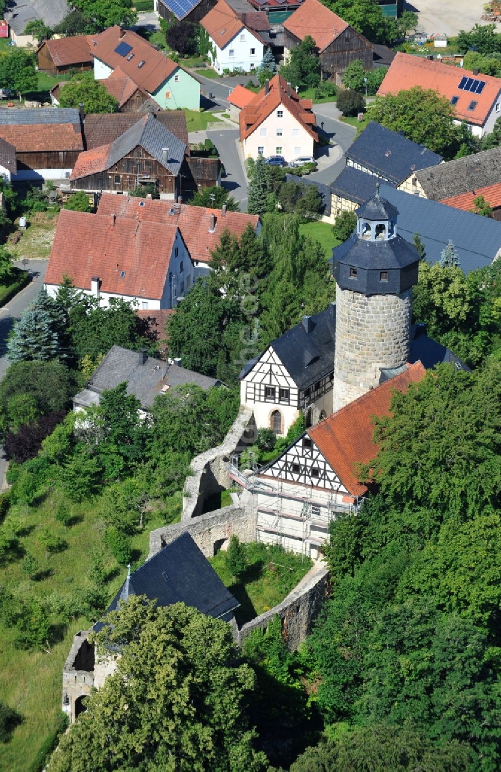 Luftbild Sanspareil - Burg Zwernitz - eine mittelalterliche Burganlage in Sanspareil im Landkreis Kulmbach im Bundesland Bayern