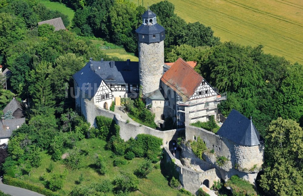 Sanspareil aus der Vogelperspektive: Burg Zwernitz - eine mittelalterliche Burganlage in Sanspareil im Landkreis Kulmbach im Bundesland Bayern