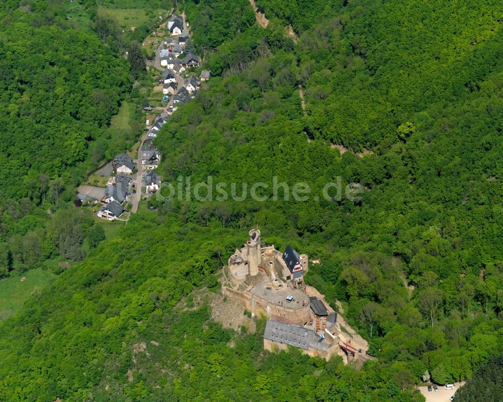 Luftbild Brodenbach, Ehrenburg - Burganlage Ehrenburg in Brodenbach im Bundesland Rheinland-Pfalz