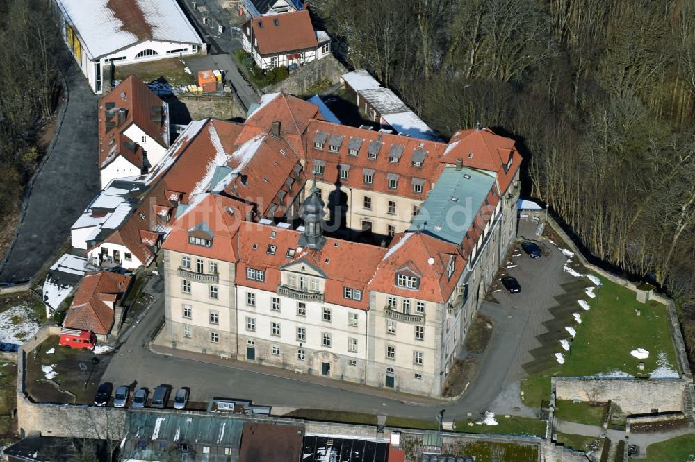 Luftaufnahme Hofbieber - Burganlage des Internat Schloss Bieberstein mit der Hermann Lietz Schule in Hofbieber im Bundesland Hessen