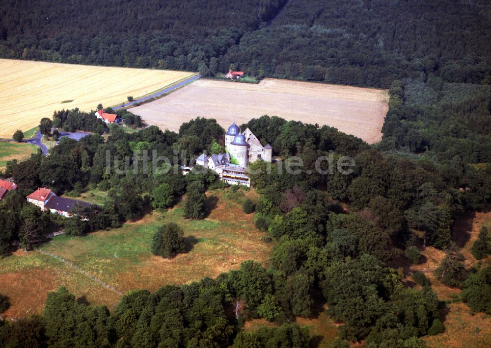 Luftaufnahme Hofgeismar - Burganlage Sababurg in Hofgeismar im Bundesland Hessen, Deutschland