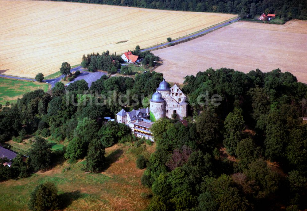 Luftaufnahme Hofgeismar - Burganlage Sababurg in Hofgeismar im Bundesland Hessen, Deutschland