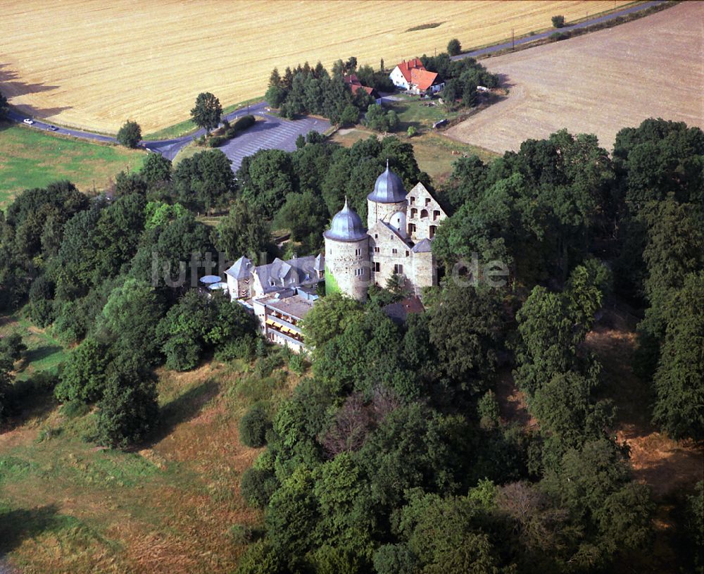 Luftaufnahme Hofgeismar - Burganlage Sababurg in Hofgeismar im Bundesland Hessen, Deutschland