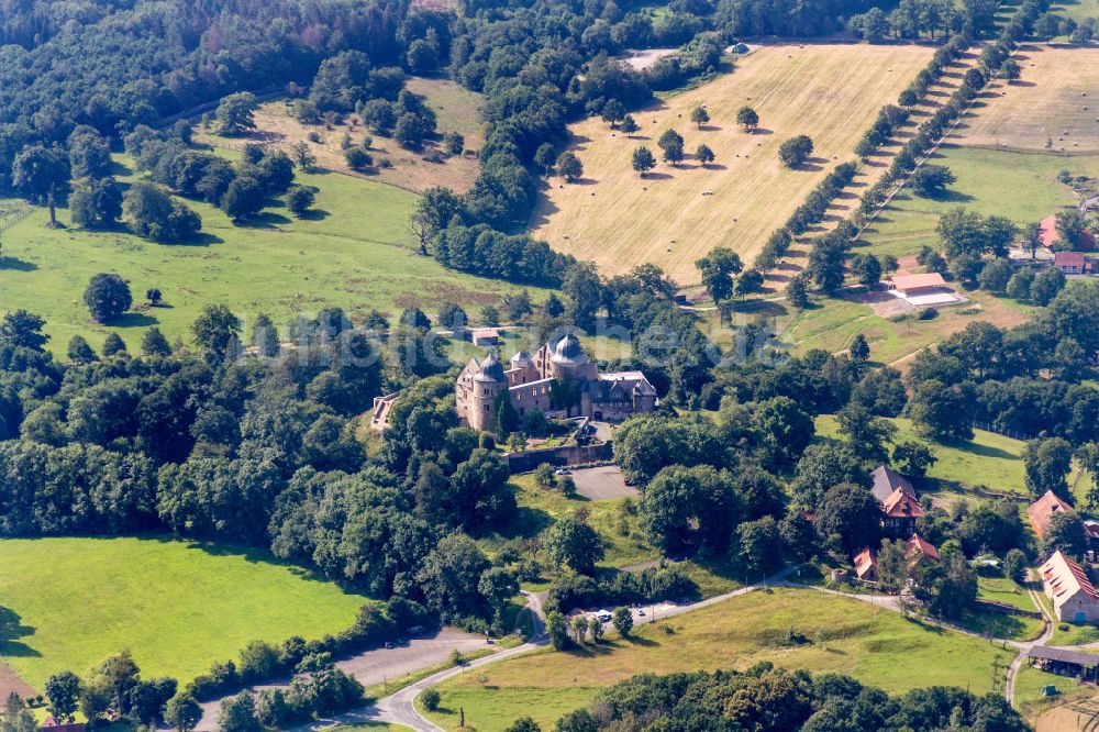 Luftaufnahme Hofgeismar - Burganlage Sababurg in Hofgeismar im Bundesland Hessen, Deutschland