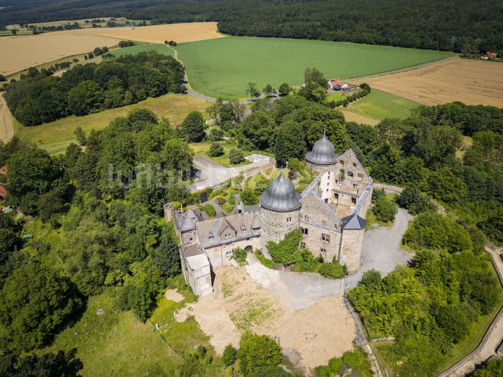 Luftaufnahme Hofgeismar - Burganlage Sababurg in Hofgeismar im Bundesland Hessen, Deutschland