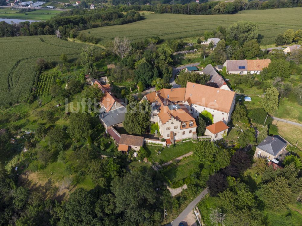 Luftbild Batzdorf - Burganlage des Schloss Batzdorf in Batzdorf im Bundesland Sachsen, Deutschland