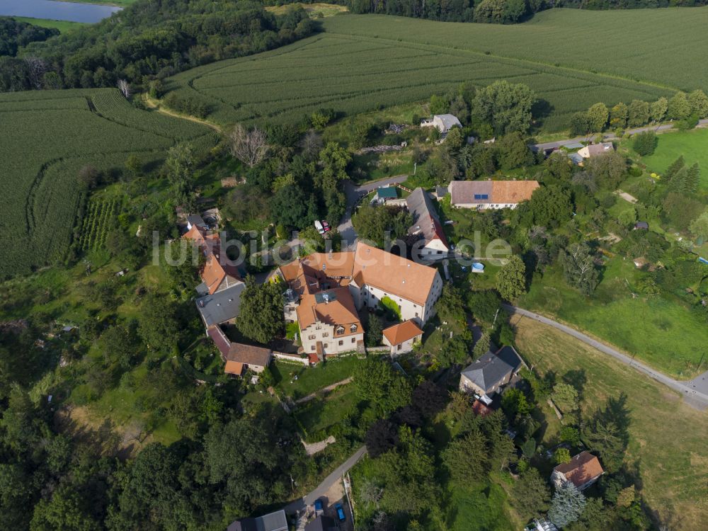 Luftbild Batzdorf - Burganlage des Schloss Batzdorf in Batzdorf im Bundesland Sachsen, Deutschland