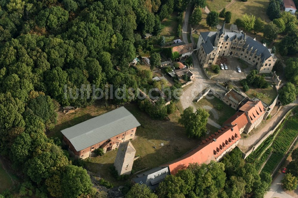 Beyernaumburg aus der Vogelperspektive: Burganlage und Schloss in Beyernaumburg im Bundesland Sachsen-Anhalt