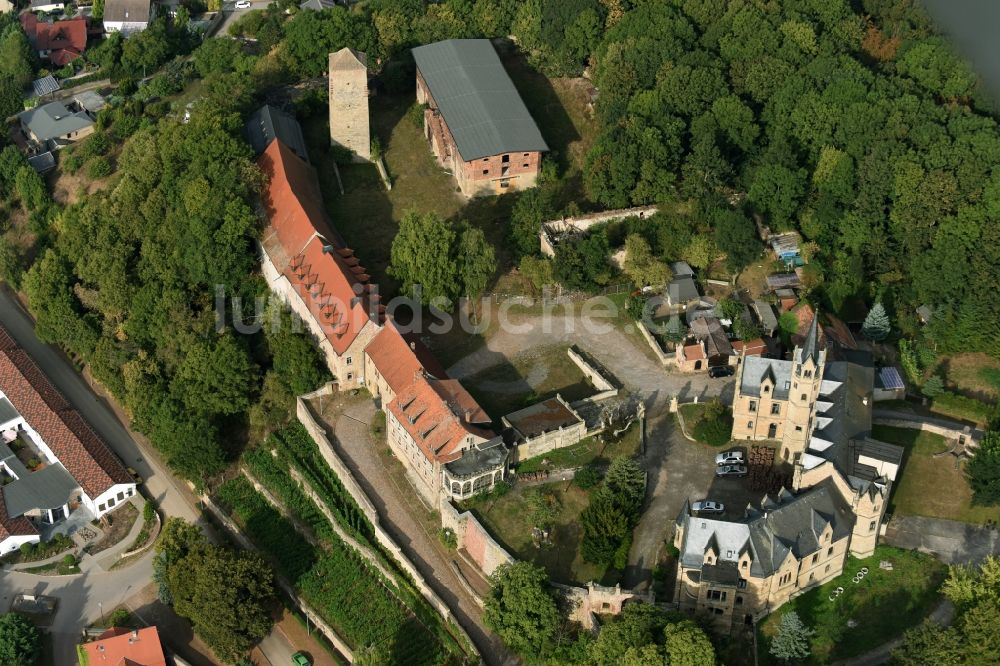 Beyernaumburg von oben - Burganlage des Schloss in Beyernaumburg im Bundesland Sachsen-Anhalt