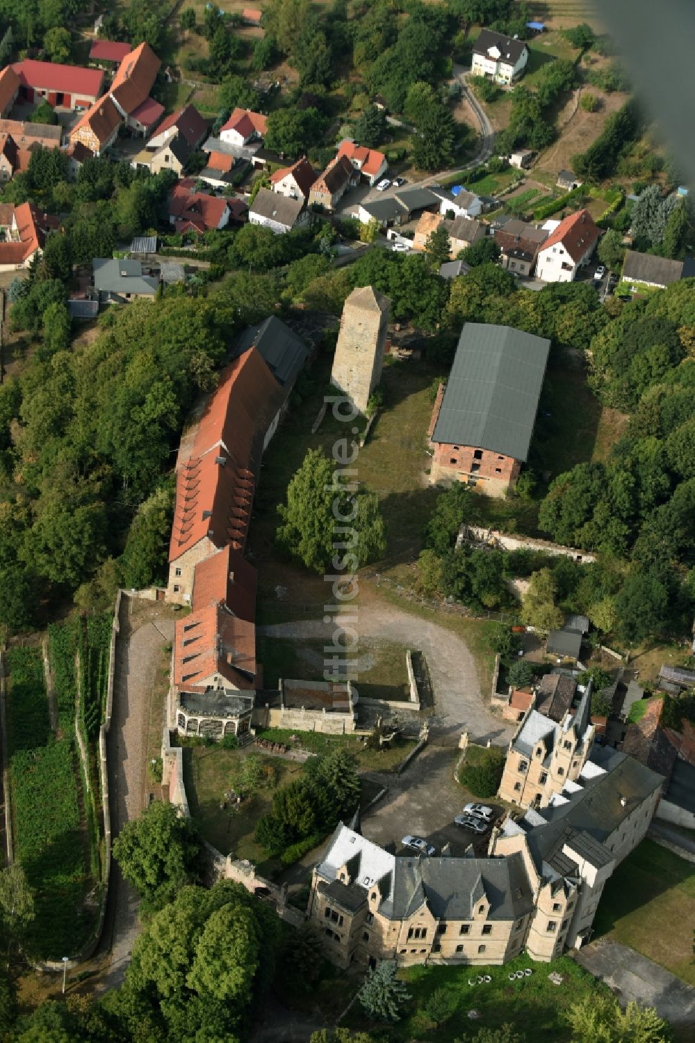 Luftbild Beyernaumburg - Burganlage des Schloss in Beyernaumburg im Bundesland Sachsen-Anhalt