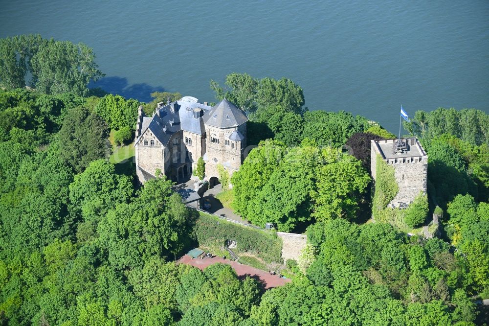 Bad Breisig aus der Vogelperspektive: Burganlage des Schloss Burg Rheineck in Bad Breisig im Bundesland Rheinland-Pfalz, Deutschland