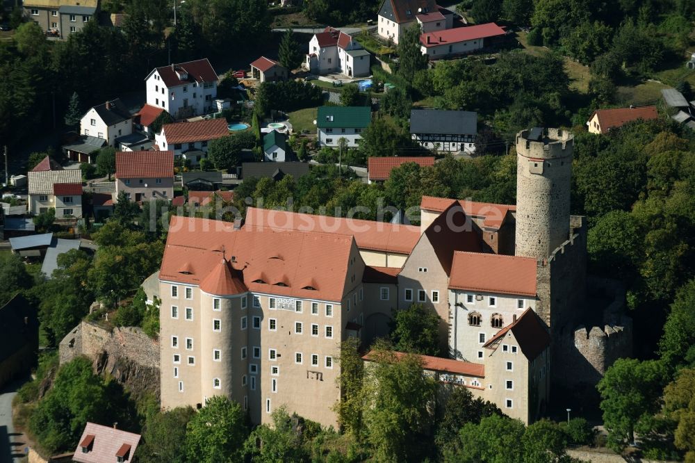 Luftbild Gnandstein - Burganlage des Schloss in Gnandstein im Bundesland Sachsen