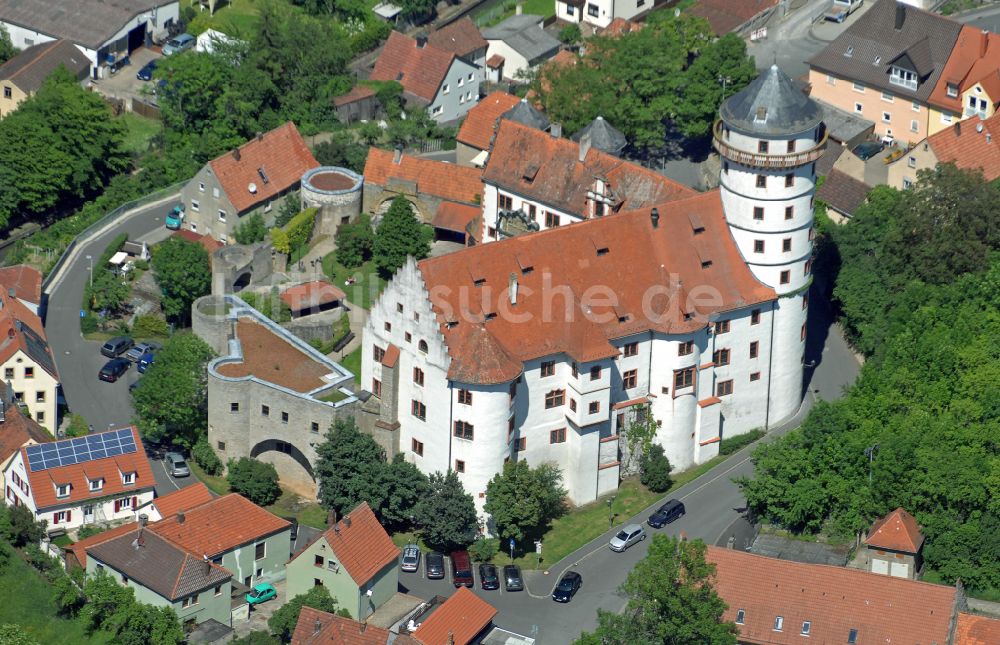 Luftbild Rimpar - Burganlage des Schloss Grumbach in Rimpar im Bundesland Bayern, Deutschland