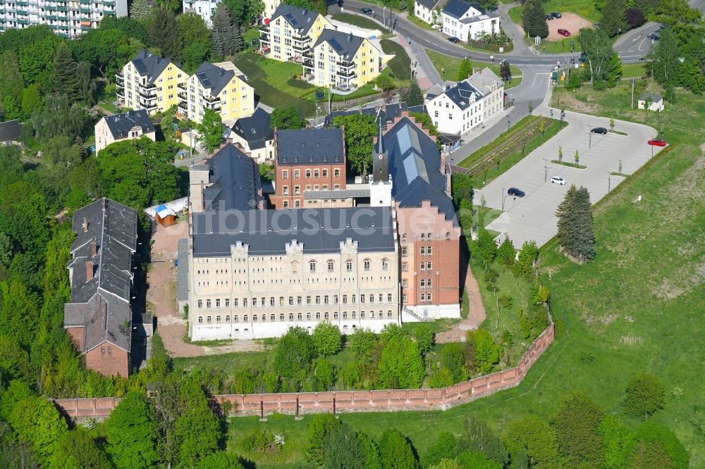 Stollberg/Erzgeb. aus der Vogelperspektive: Burganlage des Schloss Hoheneck in Stollberg/Erzgeb. im Bundesland Sachsen, Deutschland