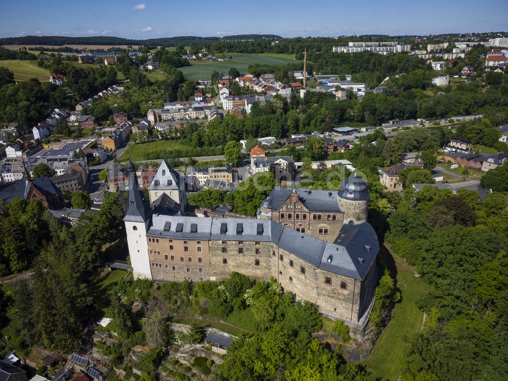 Luftbild Reichenbach im Vogtlan - Burganlage des Schloss Mylau in Reichenbach im Vogtland im Bundesland Sachsen, Deutschland