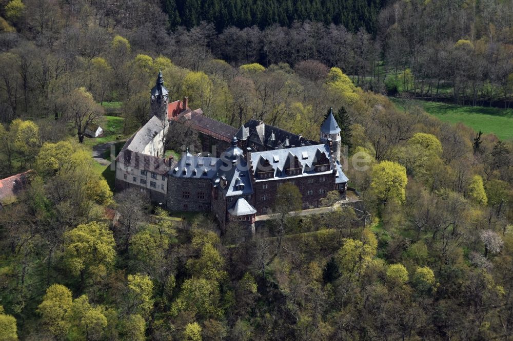 Luftaufnahme Friesdorf - Burganlage des Schloss Rammelburg in Friesdorf im Bundesland Sachsen-Anhalt