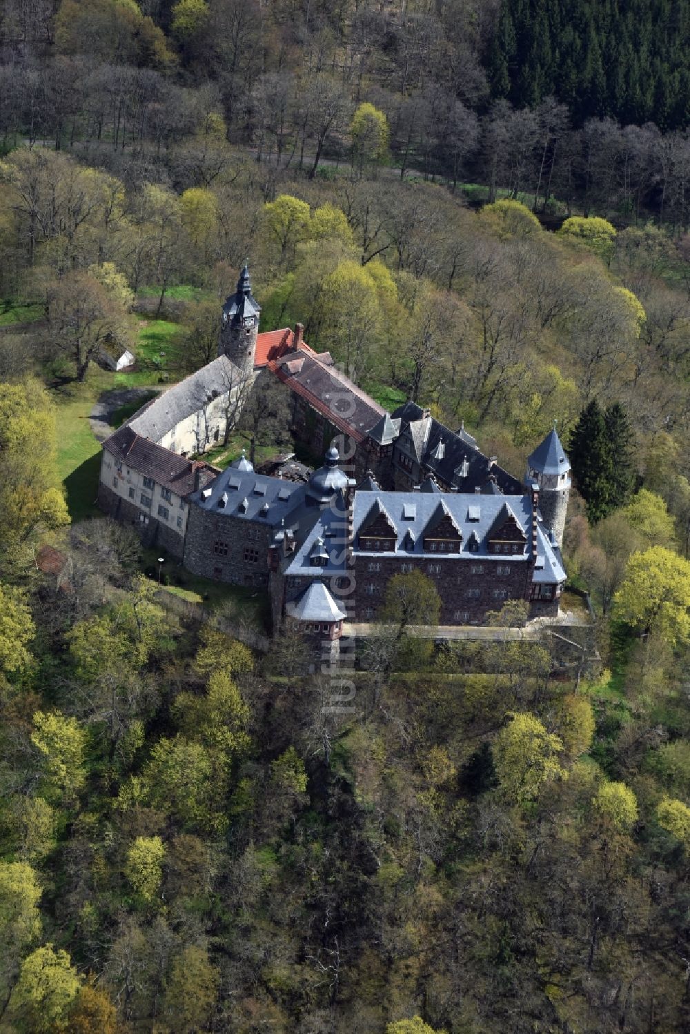 Luftbild Friesdorf - Burganlage des Schloss Rammelburg in Friesdorf im Bundesland Sachsen-Anhalt