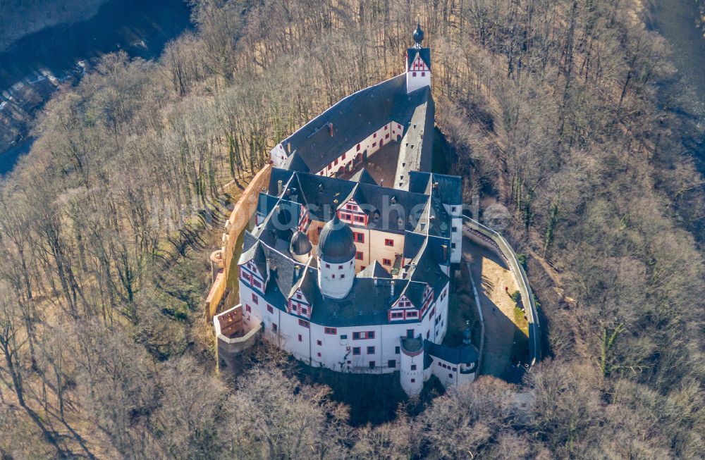 Lunzenau von oben - Burganlage Schloss Rochsburg in Lunzenau im Bundesland Sachsen, Deutschland