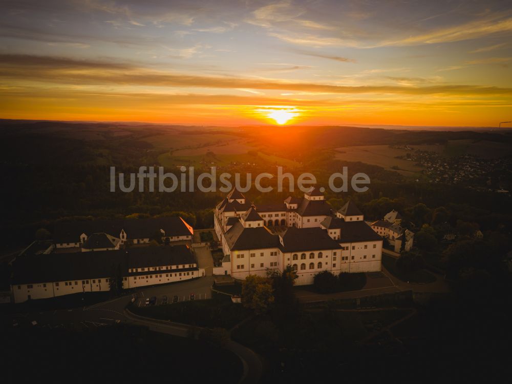 Luftbild Augustusburg - Burganlage des Schloss und Schlosstheater in Augustusburg im Bundesland Sachsen