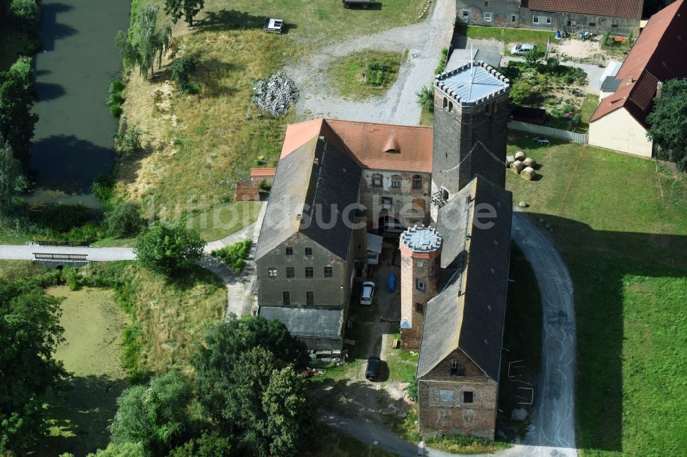 Luftaufnahme Schnaditz - Burganlage des Schloss Schnaditz e.V. in Bad Düben im Bundesland Sachsen