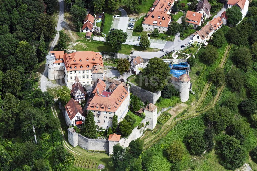 Luftbild Künzelsau - Burganlage des Schloss Stetten in Künzelsau im Bundesland Baden-Württemberg, Deutschland