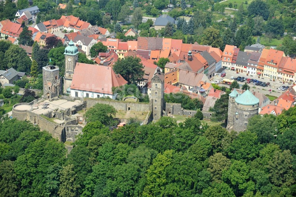 Luftbild Stolpen - Burganlage des Schloss in Stolpen im Bundesland Sachsen, Deutschland