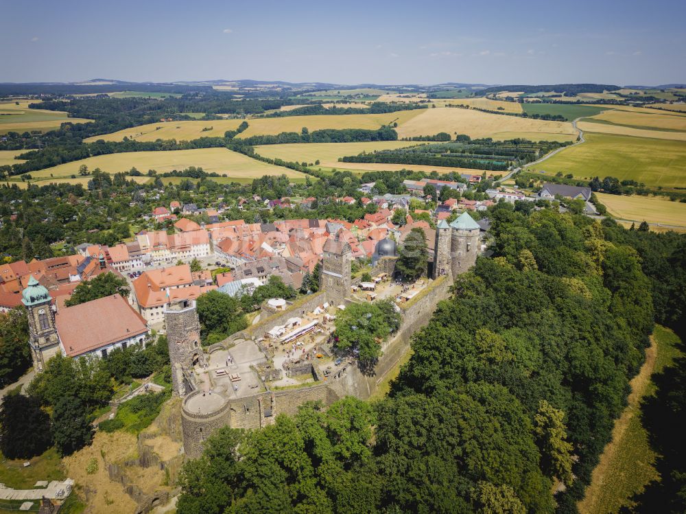 Luftbild Stolpen - Burganlage des Schloss in Stolpen im Bundesland Sachsen, Deutschland