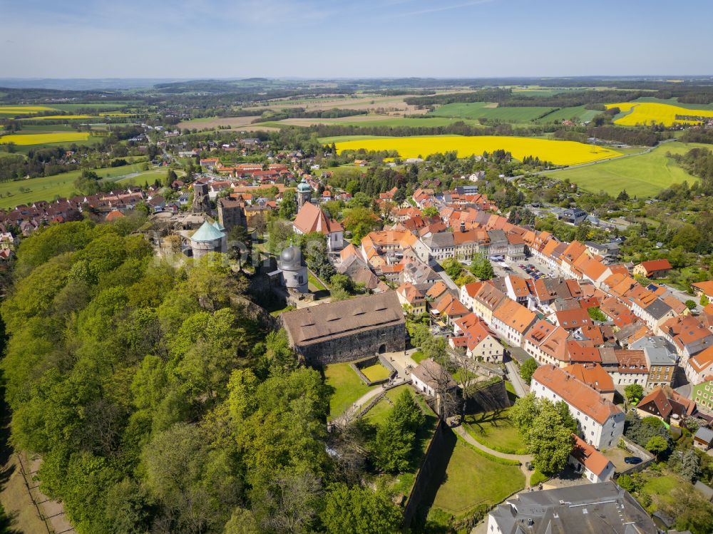 Luftbild Stolpen - Burganlage des Schloss in Stolpen im Bundesland Sachsen, Deutschland