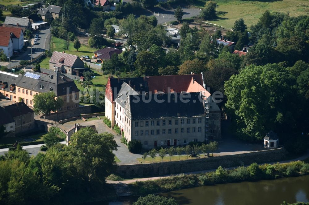 Luftbild Trebsen/Mulde - Burganlage des Schloss in Trebsen/Mulde im Bundesland Sachsen