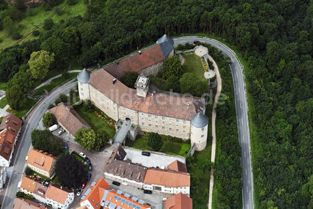 Waldenburg aus der Vogelperspektive: Burganlage des Schloss Waldenburg in Waldenburg im Bundesland Baden-Württemberg, Deutschland